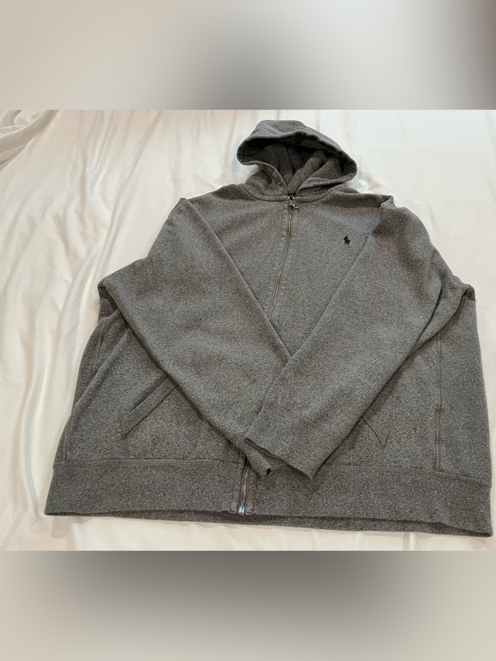 Ralph Lauren Gray Polo Full-Zip Hooded Sweater
